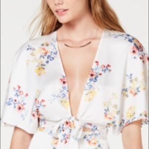 NWT Material Girl Front Tie Floral Blouse
